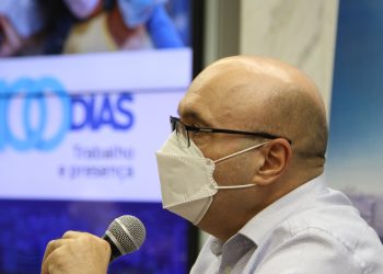 O prefeito Dário Saadi (Republicanos), durante a apresentação do balanço de 100 dias de governo em Campinas. Foto: Divulgação