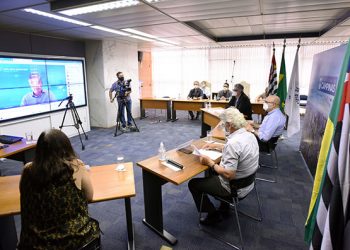 Encontro virtual para a formalização da parceria entre a Prefeitura e a CPFL. Foto: Carlos Bassan/PMC