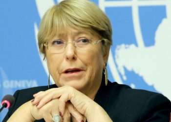 A chilena Michelle Bachelet, alta comissária da ONU, que vê possíveis crimes de guerra no conflito: Israel aponta perseguição da Organização das Nações Unidas e Hamas fala em "resistência legítima" Foto: Agência ONU