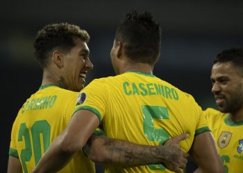 Firmino marcou o gol de empate e Casemiro colocou o Brasil em vantagem na partida. Foto: Lucas Figueiredo/CBF