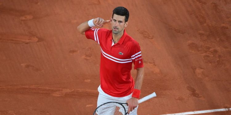 O sérvio Djokovic perdeu os primeiros cinco games da partida da semifinal. Foto: Roland Garros/Divulgação