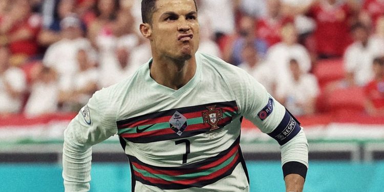 Cristiano Ronaldo marcou duas vezes na vitória em cima da Hungria. Foto: reprodução/Twitter