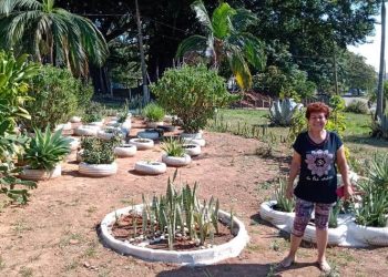 Mailda Assato, que deu início aos plantios e é a idealizadora da horta comunitária - Fotos: Divulgação