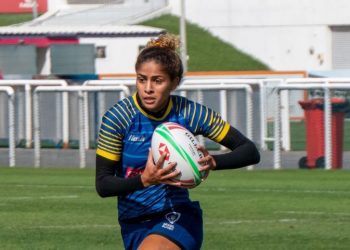 A jogadora de rugby Bianca, convocada para a seleção da modalidade que irá disputar as Olimpíadas de Tóquio - Foto: Reprodução Twitter/Dubay Rugby Sevens