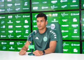 O jogador Diogo Mateus: "o tempo que eu fiquei sem entrar em campo não foi muito longo" - Foto: Departamento de Comunicação/Guarani FC