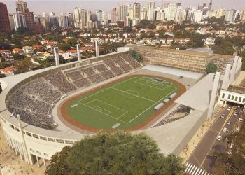 Perspectiva de como ficará o Estádio do Pacaembu. Foto: Allegro Pacaembu/Divulgação