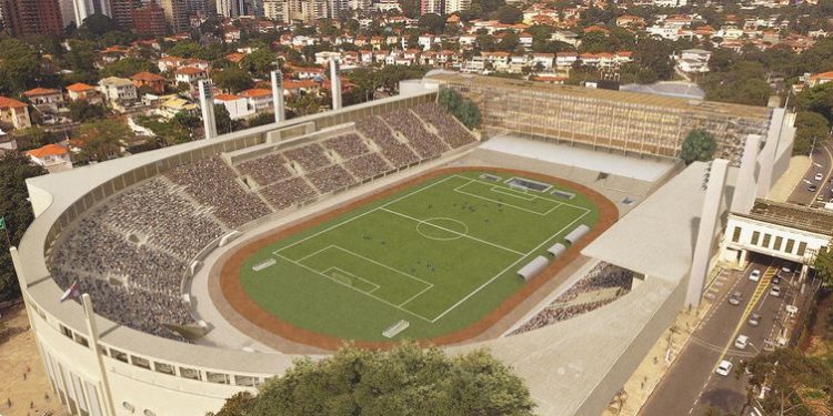 Perspectiva de como ficará o Estádio do Pacaembu. Foto: Allegro Pacaembu/Divulgação