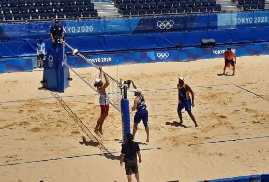 Dupla masculina do vôlei de praia estreou bem nos jogos olimpícos - Foto: Christian Dales/COB