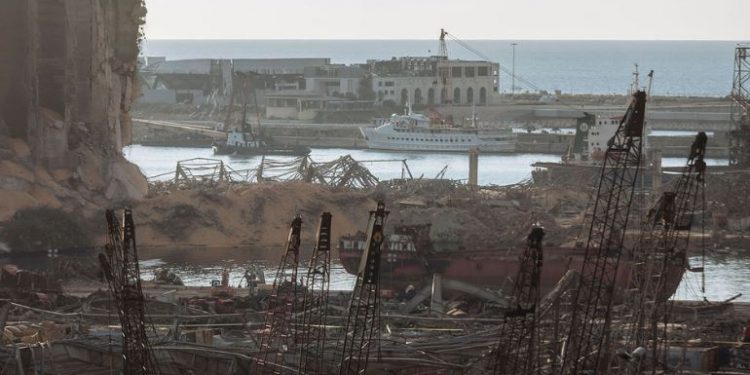 O porto de Beirute sofreu ampla destruição pela explosão em 4 de agosto de 2020- Foto: OIM/Muse Mohammed