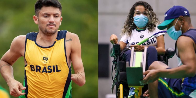 Petrúcio Ferreira, do atletismo, e Evelyn Oliveira, da bocha, serão os porta-bandeiras do Brasil. Foto: CPB