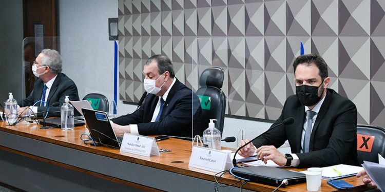 Depoimento do empresário Emanuel Catori na CPI da Covid. Fotos: Agência Senado