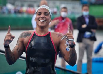 Em sua terceira Olimpíada, Ana Marcela Cunha garantiu a primeira medalha. Foto: Joanne Roriz/COB