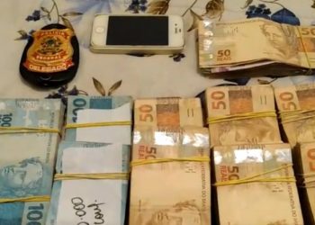 Dinheiro apreendido pela Polícia Federal, em operação em Campinas. Foto: PF / Divulgação