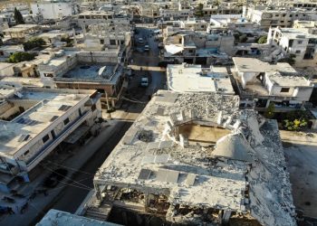 Destroços deixados por bombardeio em Idlib, Síria, em setembro de 2019.  Foto: UN Photo/Omar Haj Kadour