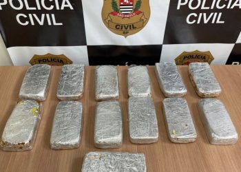 Com suspeito foram apreendidos 13 tijolos de crack avaliados em R$ 360 mil, além de um veículo - Foto: Deinter9/Divulgação