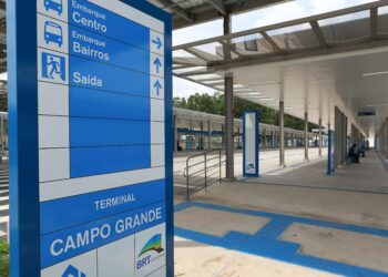 Obra do Sistema BRT em Campinas: início da operação depende da licitação do transporte. Foto: Leandro Ferreira /Hora Campinas.