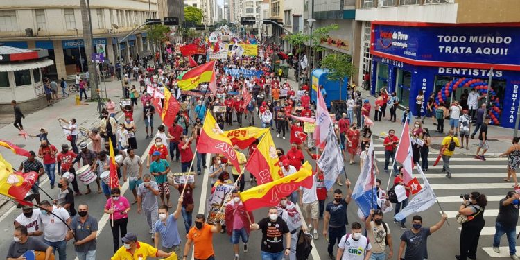 Manifestação contra o presidente Bolsonaro em Campinas. Foto: Leandro Ferreira / Hora Campinas