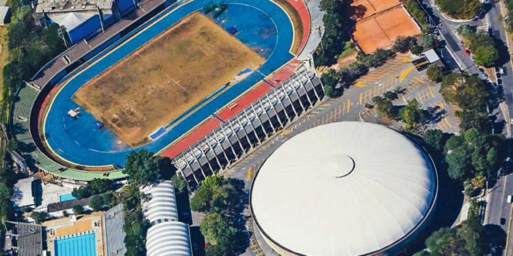A construção do complexo poliesportivo do Ibirapuera teve início na década de 1950. Foto: Reprodução