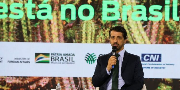 O ministro do Meio Ambiente, Joaquim Leite: "Apresentamos hoje uma nova meta climática" - Foto: Antonio Cruz/Agência Brasil