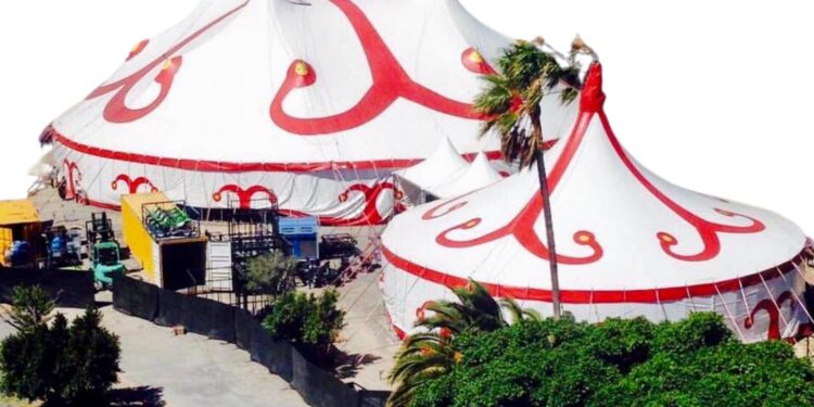 A estrutura de lona italiana de alta qualidade do circo oferece conforto e segurança para até 1.500 pessoas sentadas: temporada em Campinas Foto: Divulgação