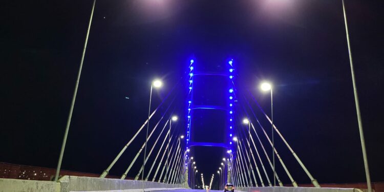 Novembro Azul: Hortolândia “pinta” ponte estaiada em campanha