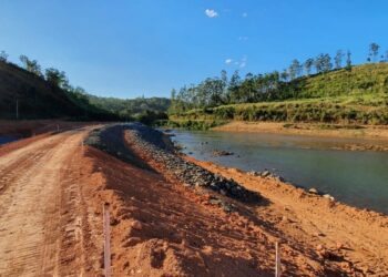 Obra de construção da Represa de Pedreira Foto: Divulgação/Governo do Estado
