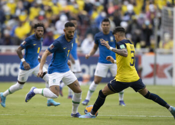 Os brasileiros levaram o empate do Equador na etapa final do jogo em Quito. Foto: Lucas Figueiredo/CBF