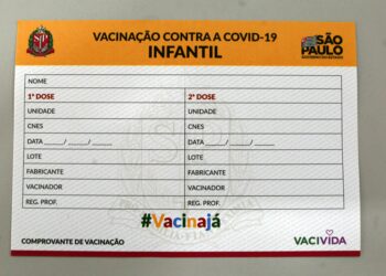 Carteira de vacinação pronta para ser preenchida durante campanha na cidade de Valinhos Foto: Leandro Ferreira/Hora Campinas