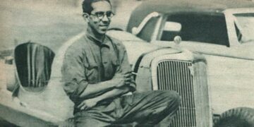 Benedicto Lopes, que ficou conhecido como o "Campineiro Voador". Foto:  Reprodução/Revista O Malho 157, de 1936