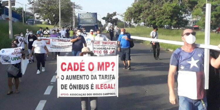 Manifestação de moradores do distrito do Campo Grande. Foto: Divulgação