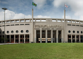 Fachada do Pacaembu, o estádio paulistano que abriga o Museu do Futebol: programação cultural intensa no aniversário de São Paulo, dia 25 Foto: Divulgação