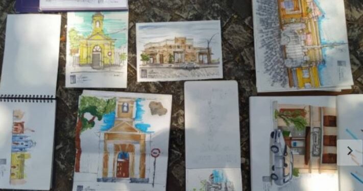 Desenhos feitos por membros do grupo: 23º encontro do Urban Scketchers Campinas será no domingo - Foto: Divulgação