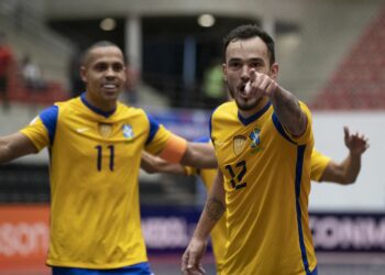 Jogadores brasileiros comemoram gol durante a competição: depois do resultado amargo contra a Argentina na semifinal, o terceiro lugar no torneio Foto: Thais Magalhães/CBF