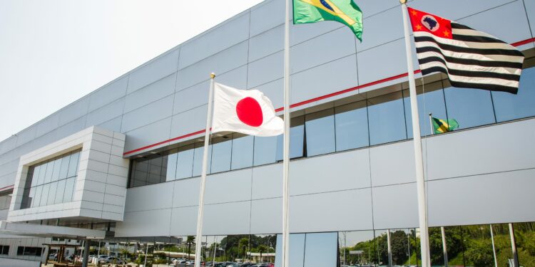 A fábrica da Toyota em São Bernardo do Campo foi a primeira instalada fora do Japão. Foto: Divulgação