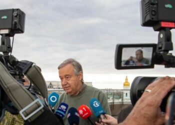 O secretário-geral da ONU, António Guterres, visitou  a capital ucraniana na quinta-feira (28) - UN Photo/Eskinder Debebe/ONU News