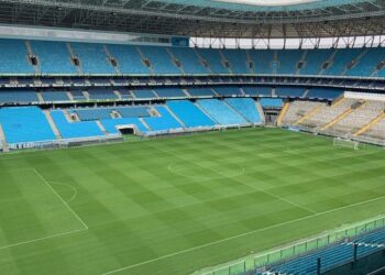Grêmio e Guarani se enfrentam pela primeira vez na história na Arena do Grêmio, nesta quinta-feira (21). Foto: Grêmio/Divulgação