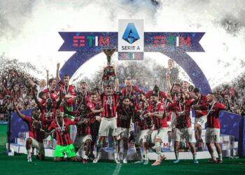 Festa do time de Milão: título veio na última rodada do Italiano. Foto: Reprodução