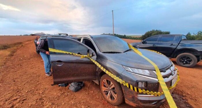 Carro usado pela quadrilha no assalto no Paraná que foi apreendido pela polícia. Foto: Divulgação