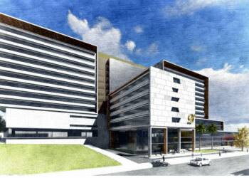 Perspectiva do novo Hospital São Luiz, construído na Avenida Andrade Neves, em Campinas. Imagem: Divulgação