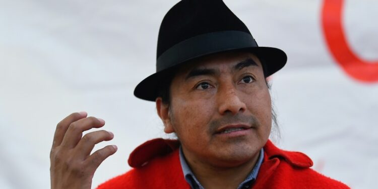 O líder indígena Leonidas Iza, principal promotor dos protestos. Foto: Reprodução