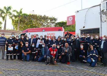 Equipe do Samu comemora 26 anos de serviços em Campinas. Foto: Eduardo Lopes/PMC