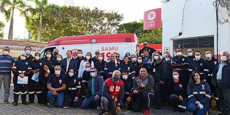 Equipe do Samu comemora 26 anos de serviços em Campinas. Foto: Eduardo Lopes/PMC
