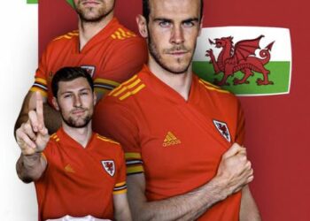 Bale lidera o time vermelho: emoção no pequeno país que integra a Grã-Bretanha Foto: Twitter/reprodução