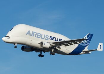 O Beluiga, da Airbus, é também conhecido como "Baleia Voadora". Fotos: Divulgação