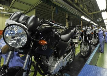 Fábrica da Yamaha: Os modelos até 170cc são os mais usados por pessoas que utilizam motos em atividades profissionais. Foto: José Paulo Lacerda