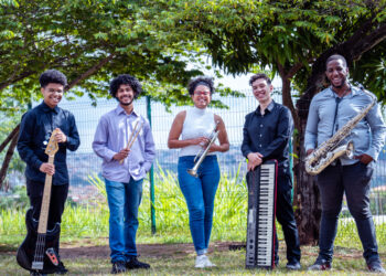 Trompetista Jessica Rodrigues e grupo. Foto: Marlon Rissatto/Divulgação