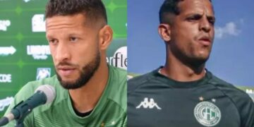 Rafael Martins e Lucão do Break não estão mais no elenco bugrino. Fotos: Thomaz Marostegan/Guarani FC
