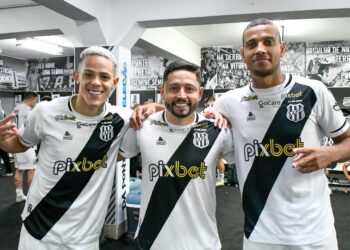 Wallisson, Elvis e Mateus Silva: autores dos três gols da Ponte Preta sobre o Operário. Foto: Ponte Press/Álvaro Jr.