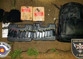 Material recuperado pela Polícia Militar: bandidos levaram 48 armas - Foto: Divulgação/SSP