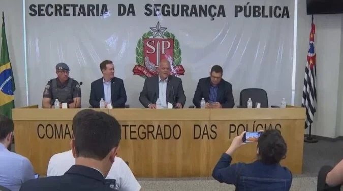 O secretário de Segurança Pública de São Paulo (SSP-SP), João Camilo Pires, fala sobre o incidente. Foto: Reprodução